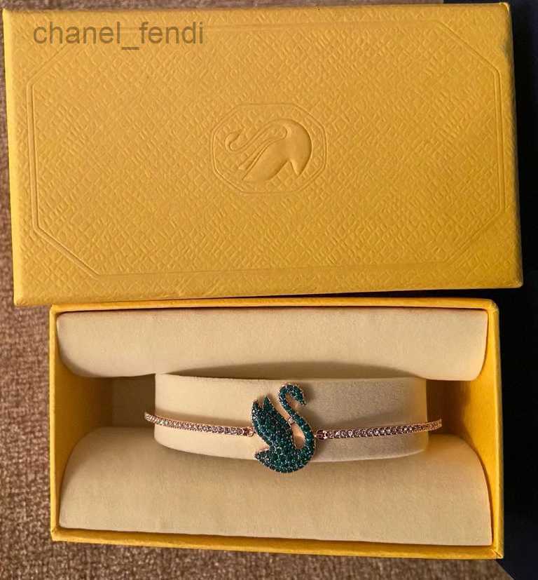 Crystal Swan bracelet High Version Designer Bracelet Diamond Gold-tone Plated Bangle Classic Stainless Chain designer jewelry for women Luxury Gift