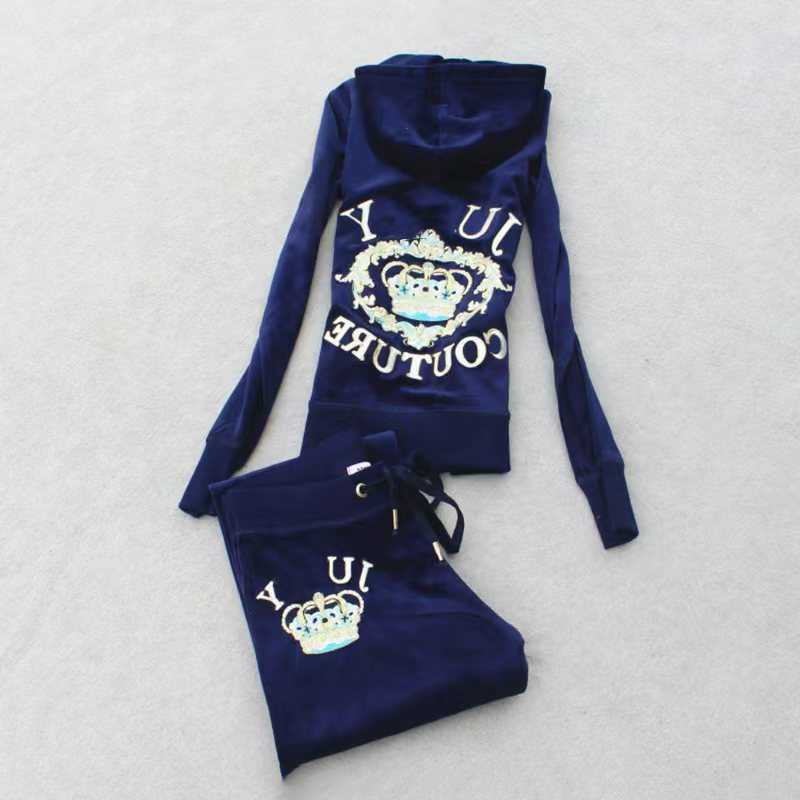 Gold 7188 Velvet Sports Suit Women's Two-Piece Casual Sports Suit for Women S2609160JEY