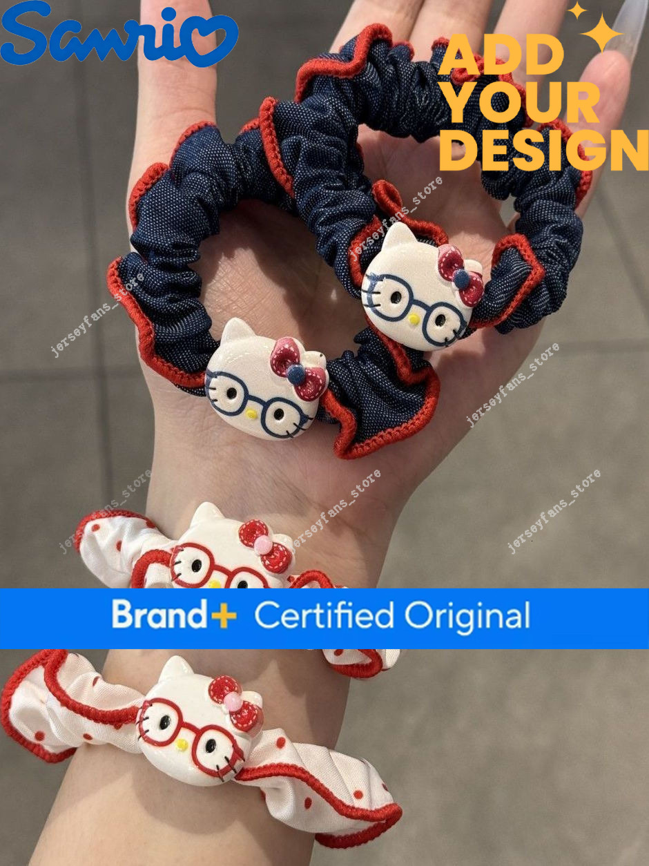 Korean-Style Cute Cat with Glasses 2026 New Bun Tie High Elasticity Rubber Band Hair Rope 3b