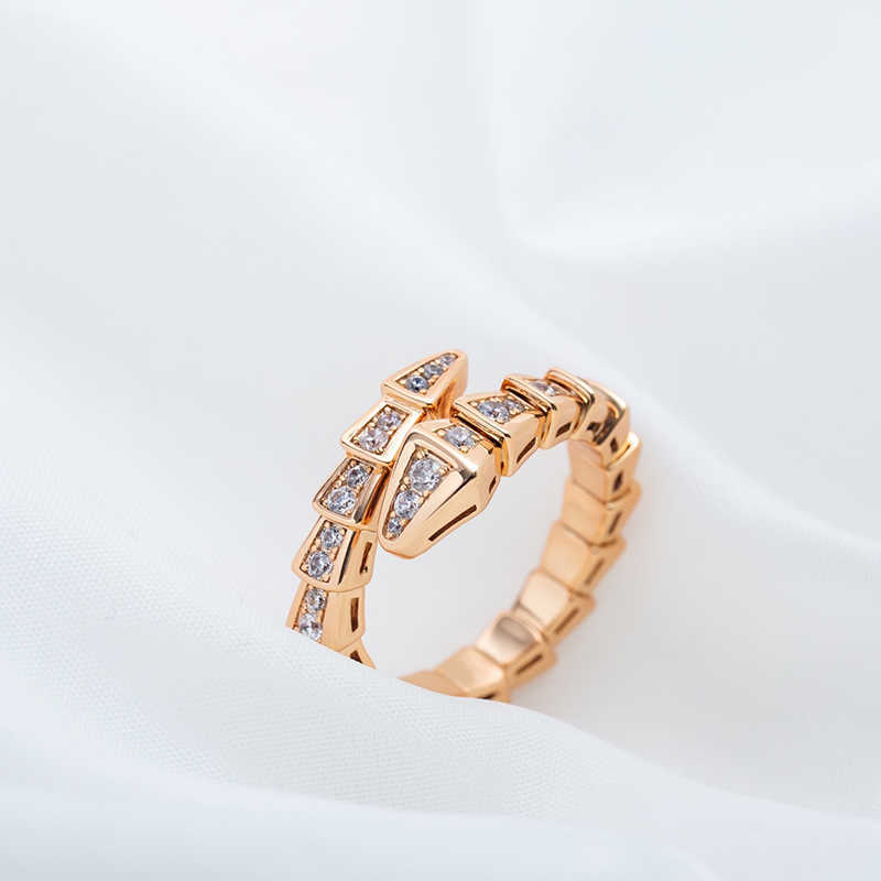 Rings Band s Ring Silver Plated Rings For Women Open Snake Pattern Rings Easy Deform Lady Bone Rings Full Diamond Top Level Gift Casual Gift YY S260