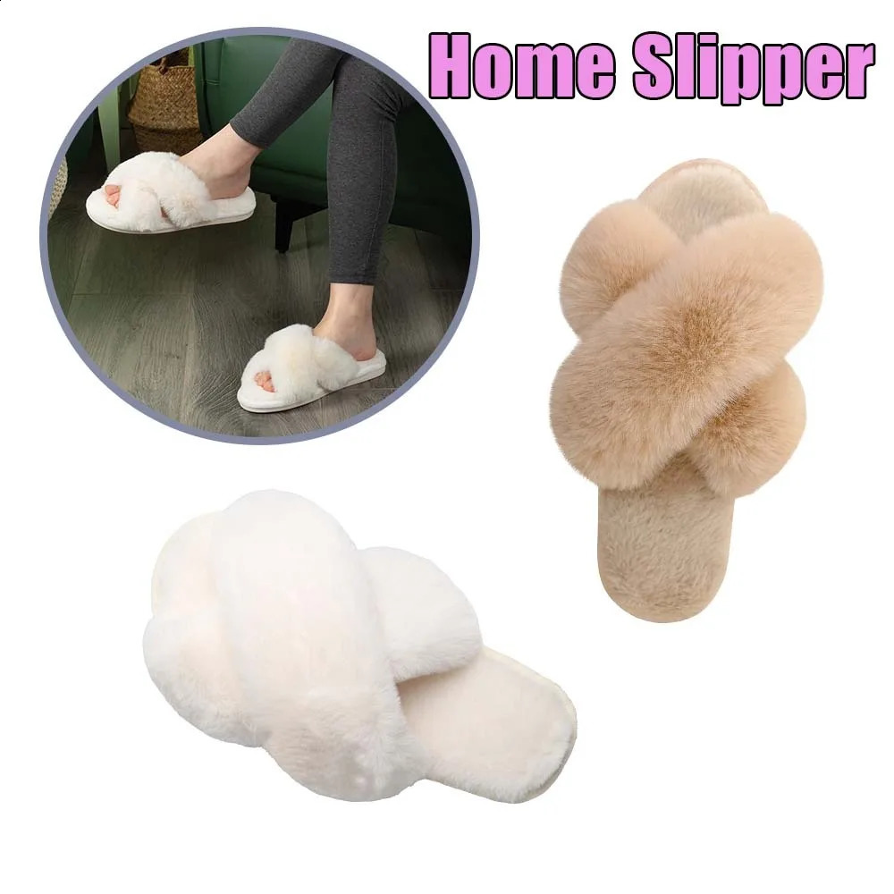 1 Pair Womens Winter Slippers Thick Soft Sole High Heel House Shoes Indoor Outdoor Fashion Comfort Non Slip Warm 260917