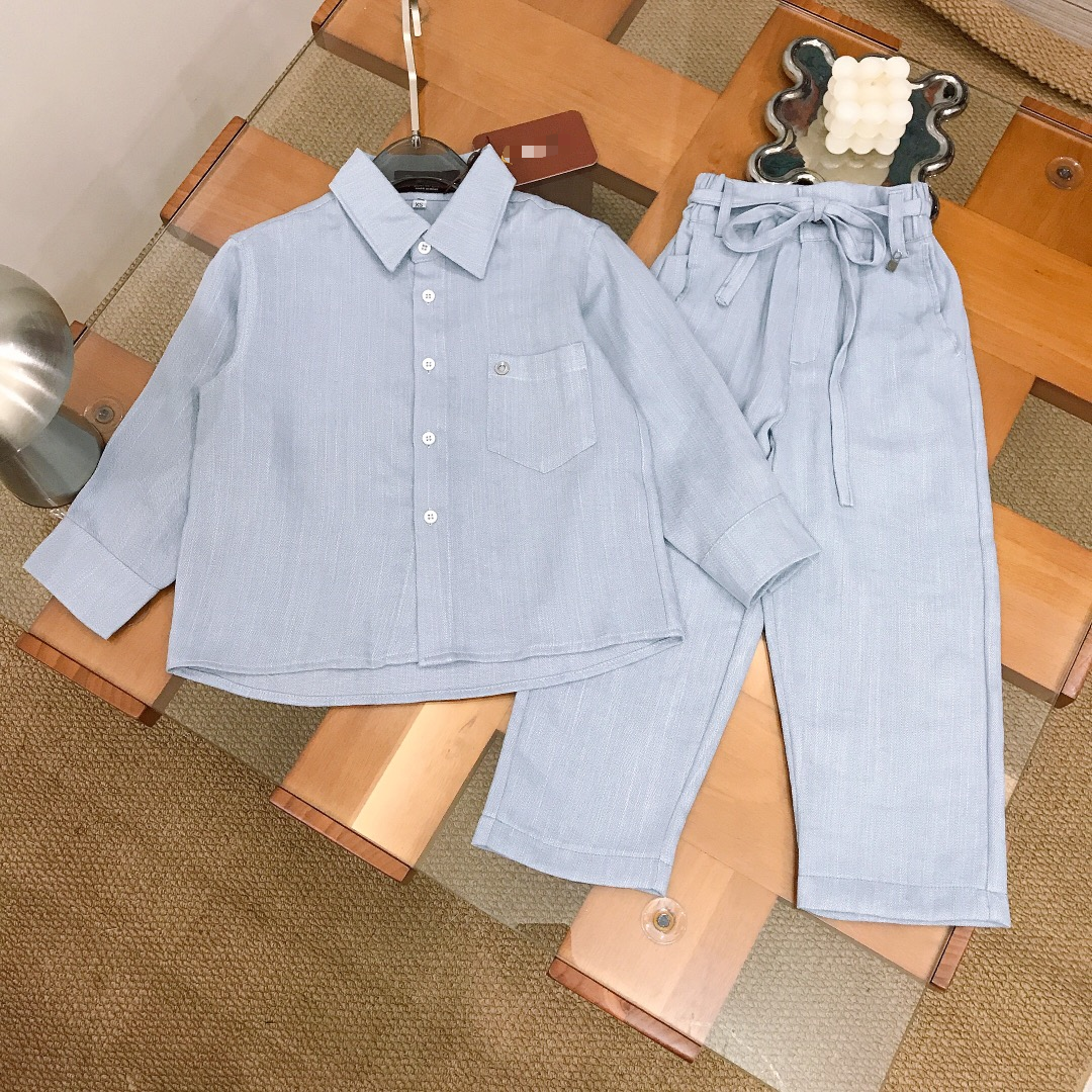 New childrens Casual Blouse Shirts Casual Pants 2in Clothes Sets Baby&Kids Clothing Spring classic clothing Shirts+Trousers Clothing Sets Boys Cloth