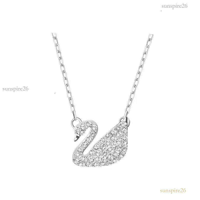 Swarovskiwomen Jewlery Designer For Woman Swan Black And White Set Holding Goose Shape Pendant Luxury Fashionable High Quality Swarovskiwomen Neckla