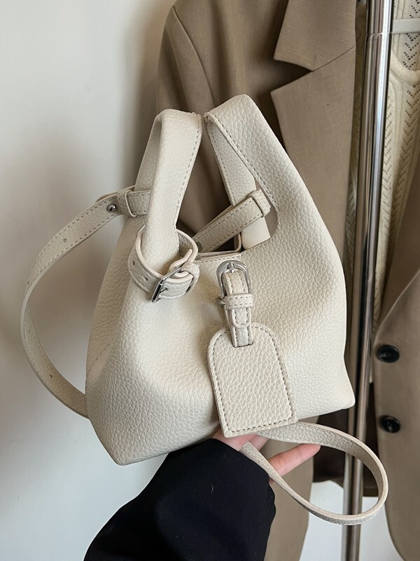 Retro Texture Handbag For Women 2024 Autumn Winter New Fashion Simple Bucket Versatile Crossbody Bag TB BHULAMTE