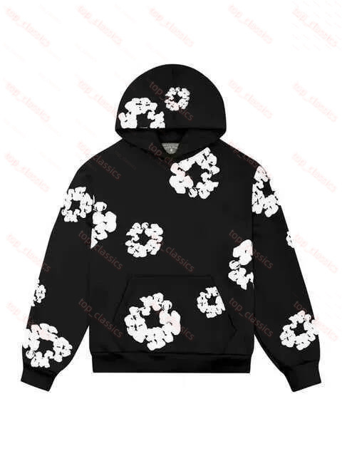 Denim Teears Hoodies Designer Mens Hoodie Hip Hop Streetwear Foam Printed Kapok Pullover Denumtear Hoodie Sweatshirts Cotton Fashion Casual Denim Ho