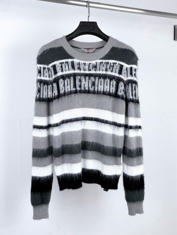 Autumn/Winter New Sweater Knitted Cardigan Geometric Jacquard Pattern Heavy Work Embroidery Letter Log Pure Cotton Unisex R41X2