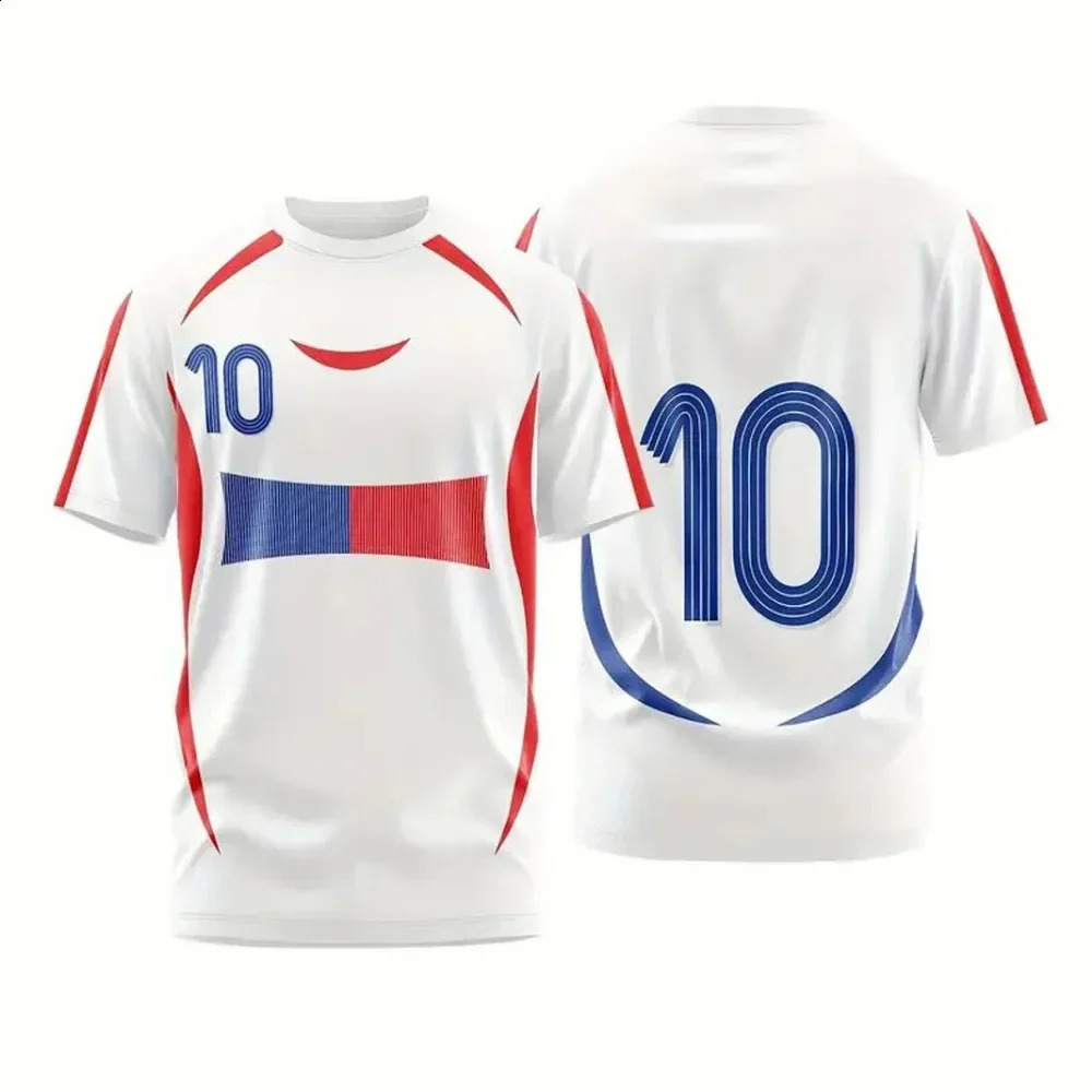2025 Fashion Summer Men's Tshirt Casual Short Sleeve Printed Football Street Sports Shirt Quick drying 260828