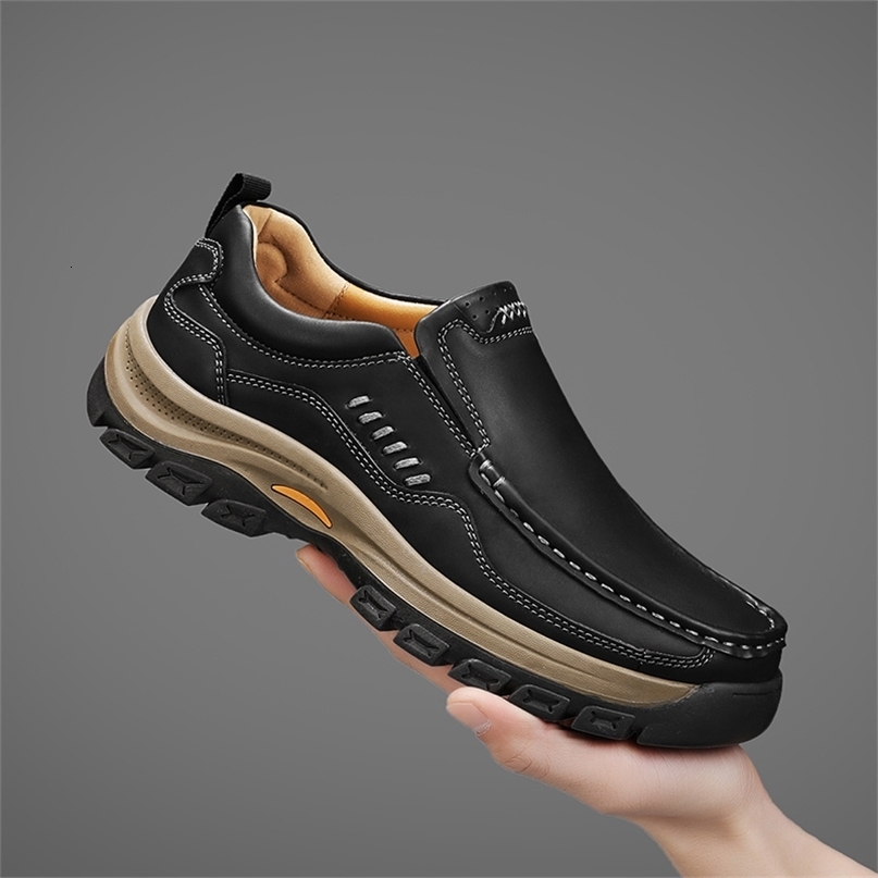 Mens HandStitched Fashion Loafers Solid Color LowTop Casual Shoes Simple Trendy SlipOn Sneakers for All Seasons Daily Office Business Large Size 260