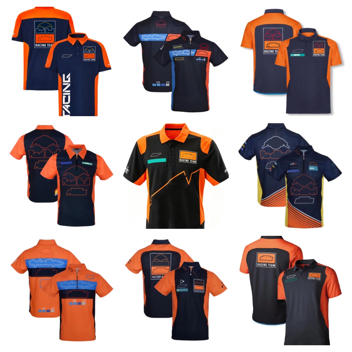 MOTO Racing Team Polo Shirt Motorcycle Short Sleeve Summer Quick drying Breathable Collar Motorcycle Riding T-shirt Off road Motorcycle Casual Colla
