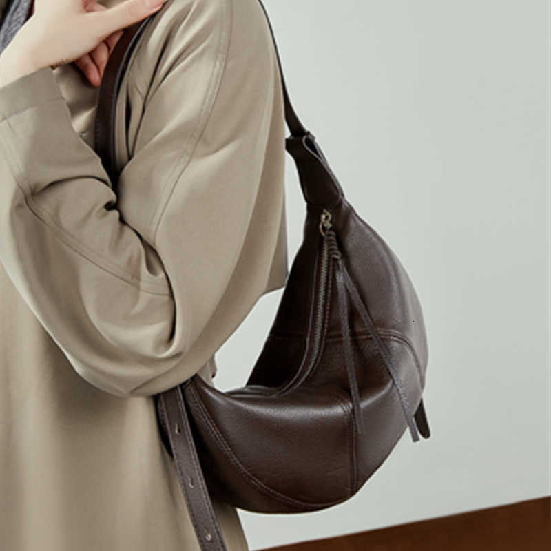 Leather Cowhide HIFASHION Half Genuine Moon Women Shoulder Bags Hobo Sling Crossbody Purses Daily Office Ladies Handbags 2026 H260916