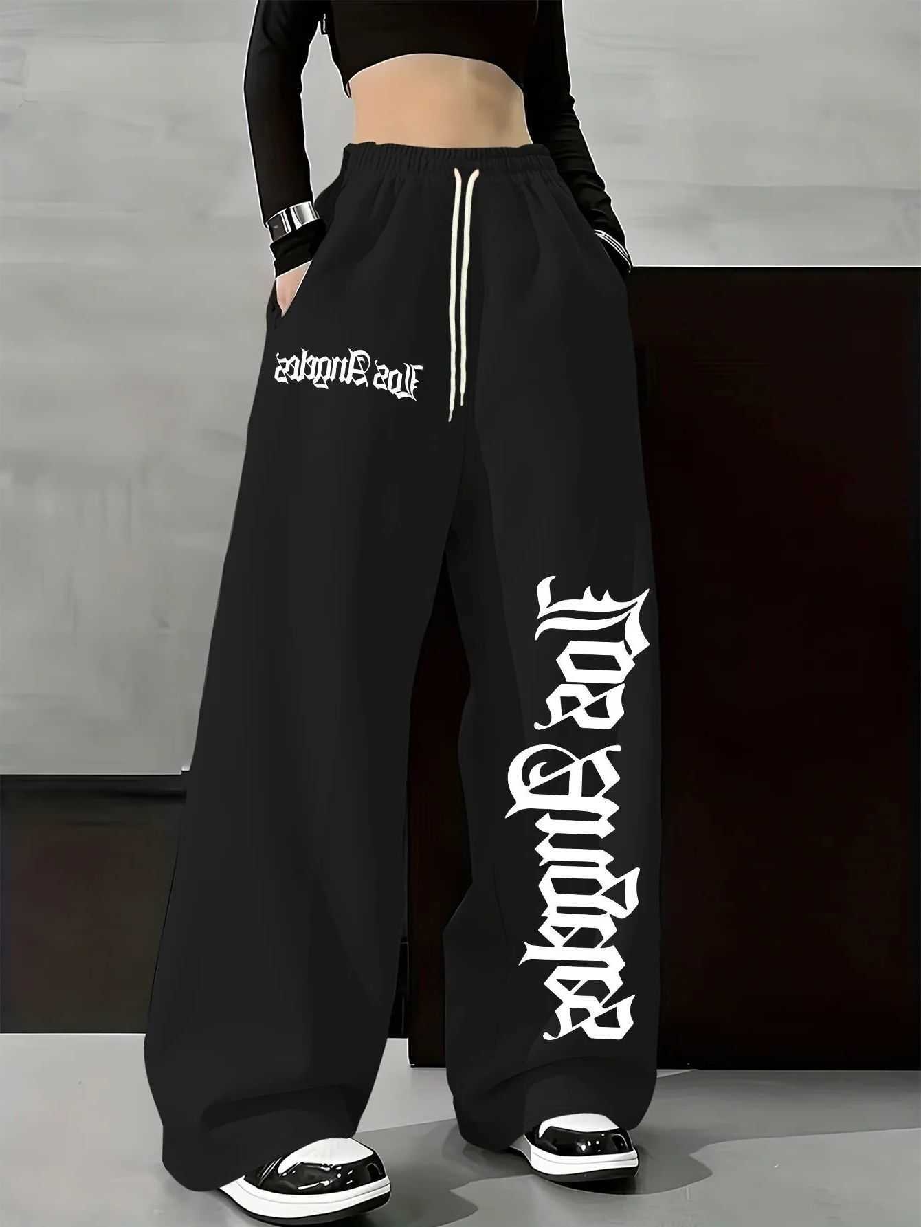 Style Women's 2026 New Letter-Printed Jogging Pants - Comfortable and Loose-Fitting Long Pants D260916