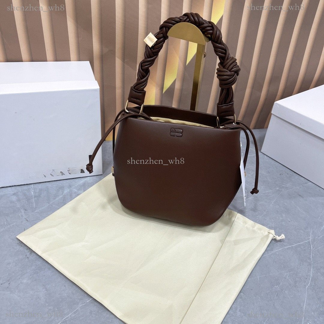 European and American ganniibags cross-border 2026 new bucket bag, woven hexagonal design, stylish shoulder bag, handbag, and crossbody bag for wome