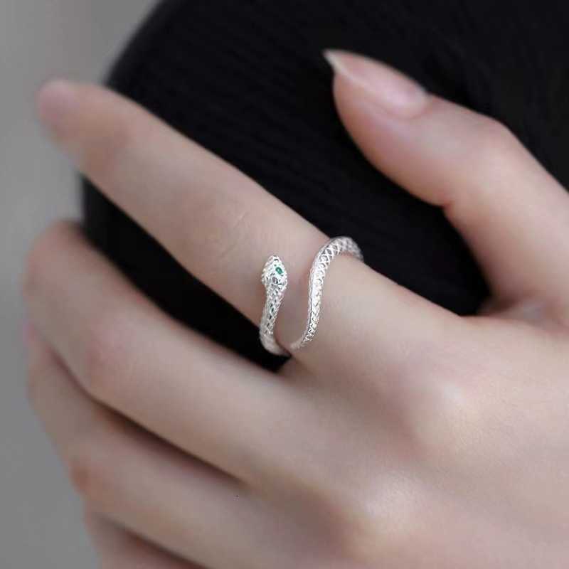 New 2026 925 Silver Needle Exquisite Women's Snake Ring Ring Tail Ring Summer S260916ISXS