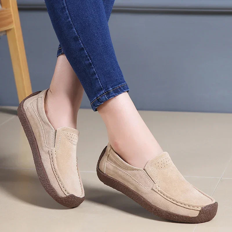 Comfortable Fashionable and Lightweight Suede Women's Casual Shoes Breathable Slide Sleeves Driving for Women 260916