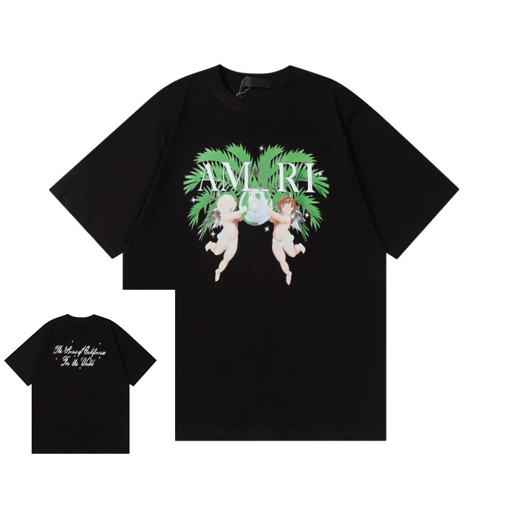Aamiri Shirts For Men Designer Clothes Men T Shirts American Summer Fashion Popular Graphic Tee Luxury Women Street Loose Casual Round Neck Short Sl