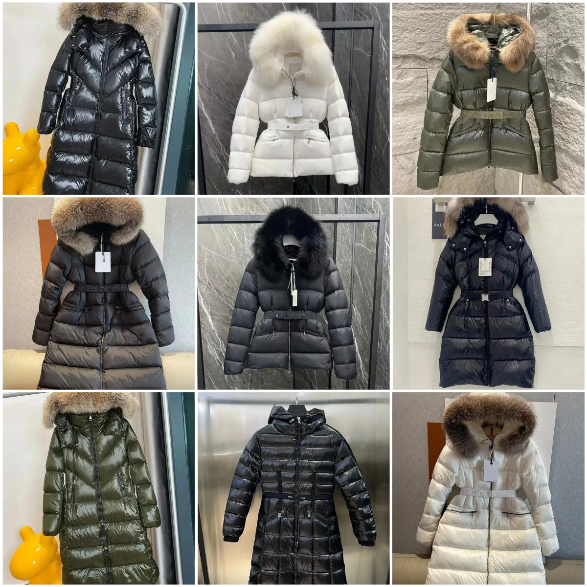 Designer Womans coat women jacket winter boed short down jackets fur coats real raccoon hair collar Puffer jacket women parka with belt lady cotton