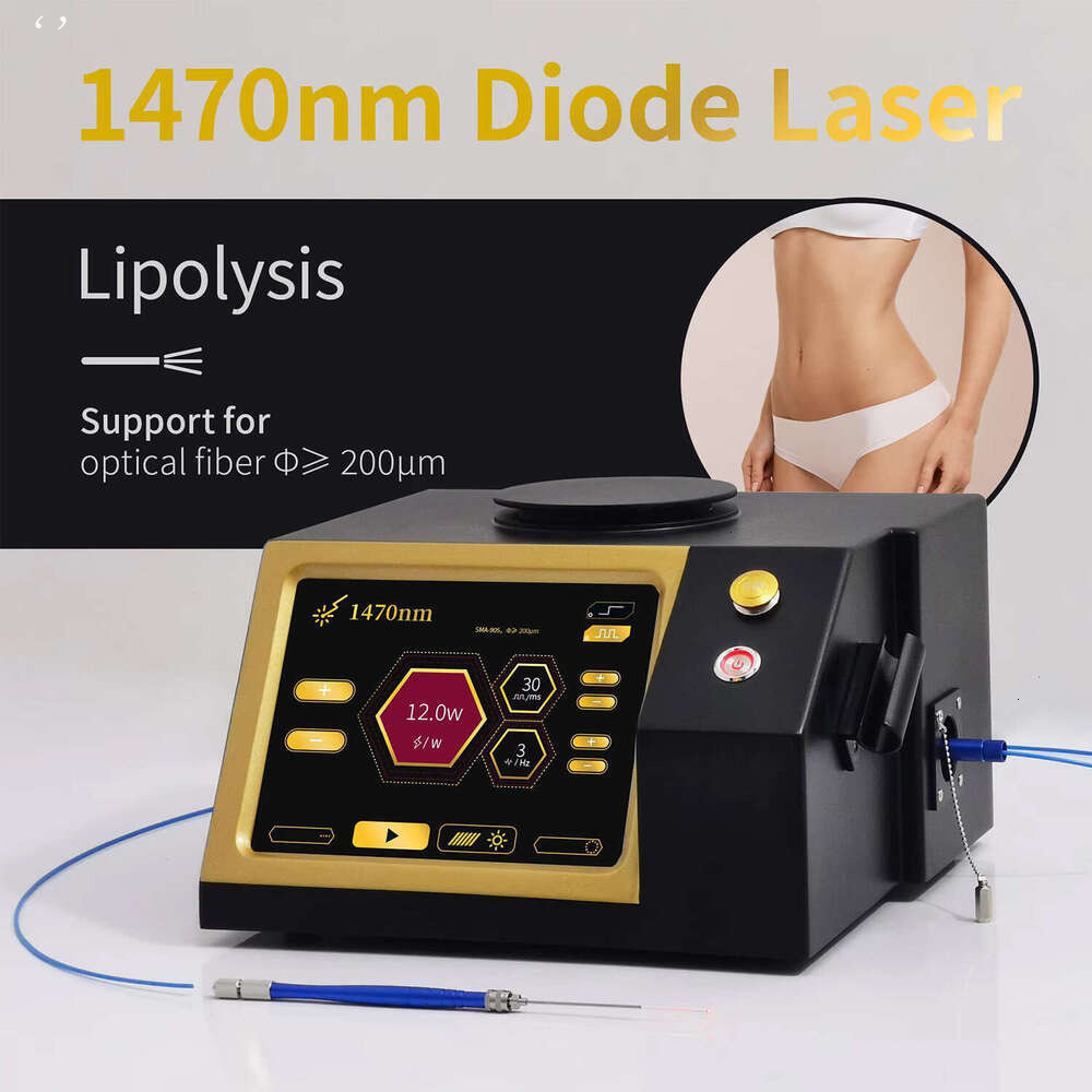 Newest 12W Surgical Laser Lipolysis Machine Medical Optic Fiber Coupling 1470Nm Diode Laser Body Contouring Face Lift Slimming Weight Loss Device