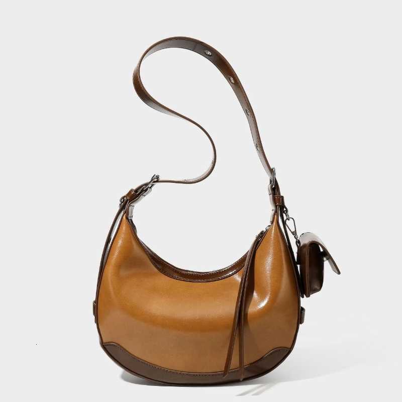 Color Soft PU Leather Solid Half Moon Shoulder Bag Designer Handbag Purses 2026 Fashion Commuting Crossbody Bag H260916