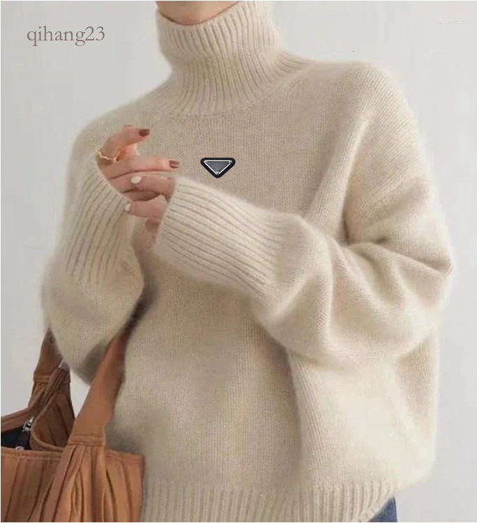 Sweater Designer Luxury Women Triangle Patch Sweaters Delicate Embroidered Woman Autumn Winter Slim Large Undershirt Han Version Of Long Sleeved Swe