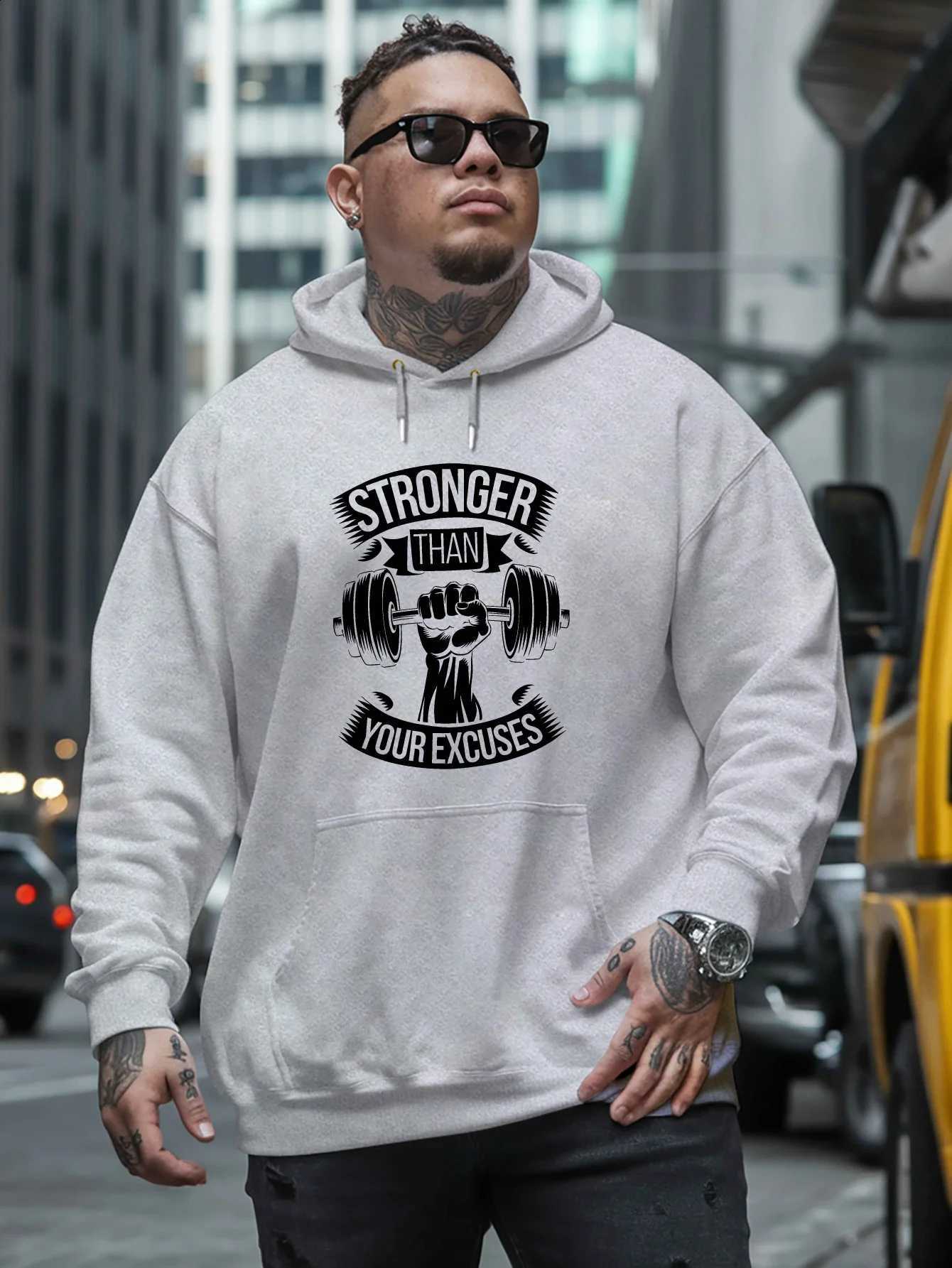 hooded Men's and women's fitness sweatshirts with printed designs casual hooded pullover shirts street fashion clothing D2609151