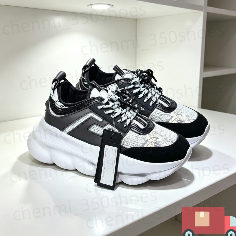 Chain Reaction shoes Odissea sneakers designer trainers men women Black White Rubber Suede Central Greek Key Print Chainz Gray MultiColor Blue Red C