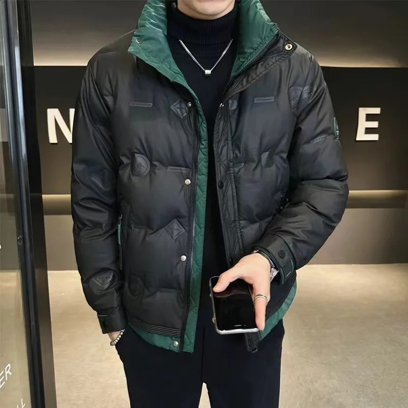 y Men's Down Jacket Winter Trend High-end Warm White Duck Down Patchwork Clothes Winter Men's Coat Windproof Slim Tops 260916