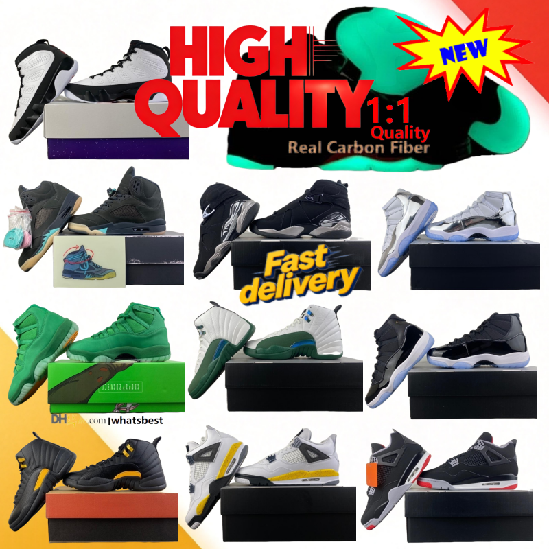 9s Space Jam 12 Bucks Basketball Shoes 11 Green Screen Bred 4s High Quality Halloween 5 Oreo 6 Last Shot 14 Chrome 8 Tour Yellow 4 With BOX Real Car