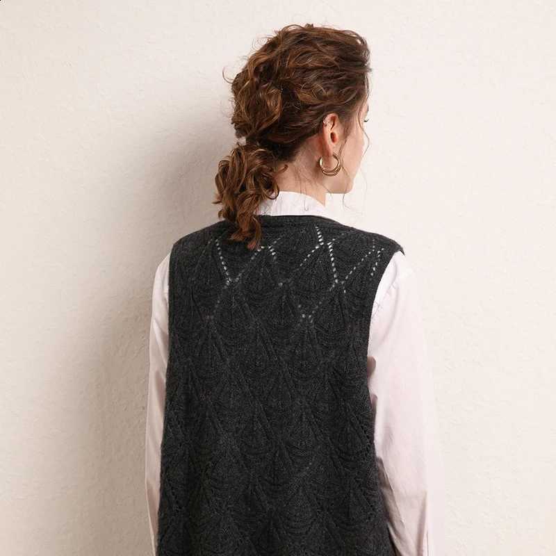 Cashmere WinvyNee Summer New Women Wool Tops Casual Solid V-neck Loose Soft Vest Tank Tops C1044015W260915