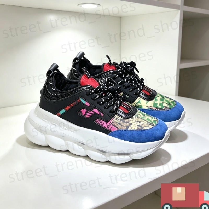 Chain reaction casual shoes men women designer sneak platform shoe triple balck white cherry Bluette Gold Baroque Print Tartan mens womens outdoor t
