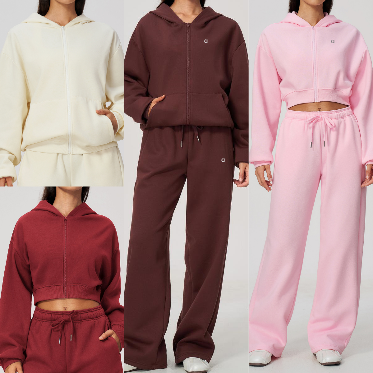 2923AO 3D argent coupe ample épais Cardigan pour le sport et le Fitness veste zippée décontractée femmes pantalons de survêtement sport sweat à c
