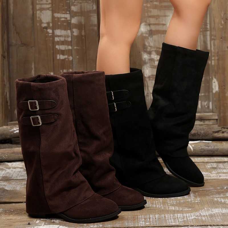 Round Spring Autumn New Toe Women's Knee High Boots 2026 fashion Decor Simple Casual Daily Outdoor Women Shoes D260916