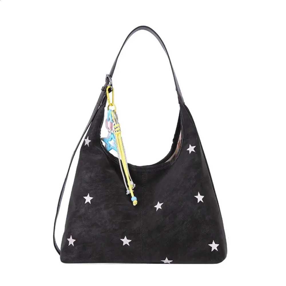 Designer Korean Style Star Temperament Embroidered Shoder Bag Five-pointed Star Cute Hobo Bag Zipper Fi Tote Bag Girls J260916