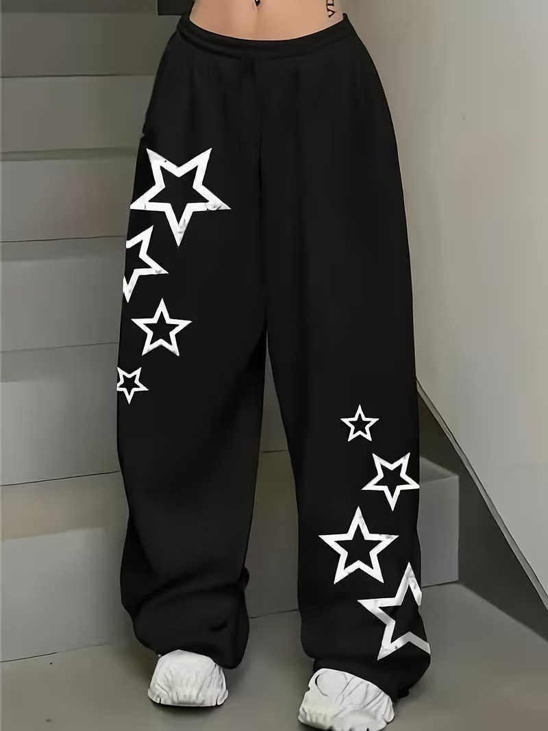 printed Star pattern retro minimalist pants for both men and women oversized casual sports pants street pants Gothic loose fit D260916