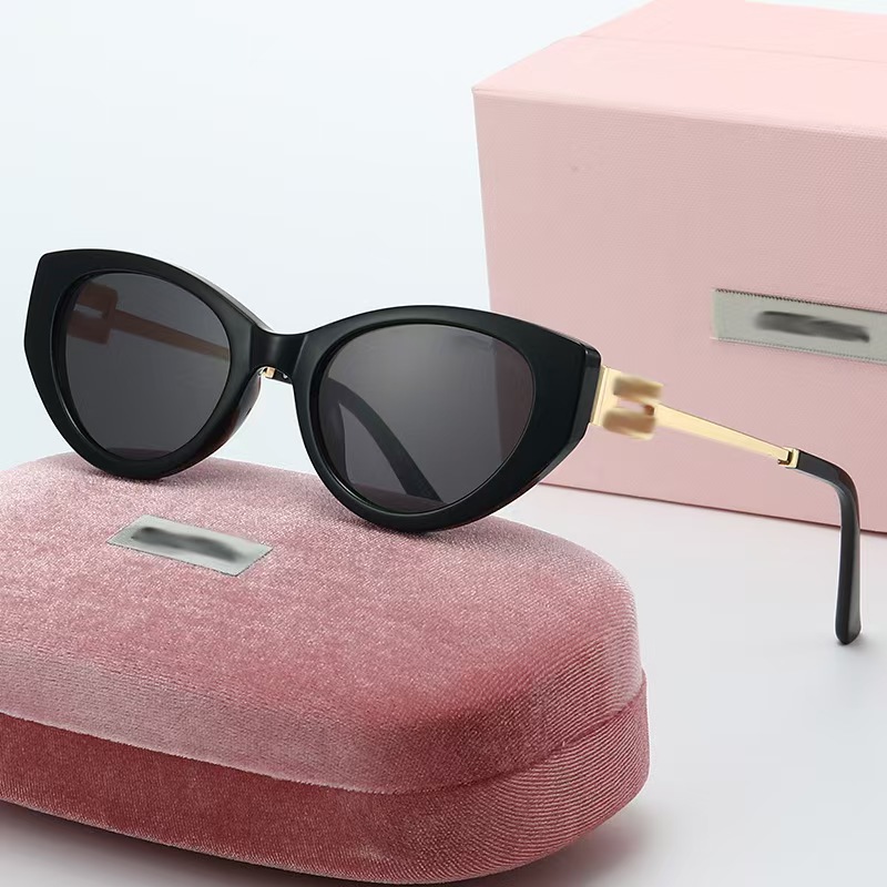 Hot Selling Metal Frame Oval Party Sunglasses For Women's Aesthetics Brand Designer Neutral Summer Sunglasses UV400 Cat's Eye Vintage Lett