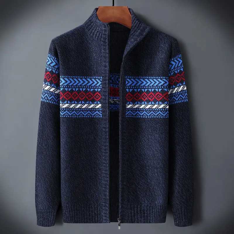 ICPANS Winter Knitted Sweater Men Vintage Christmas Mens Cardigan Plaid For Male clothing Q260915