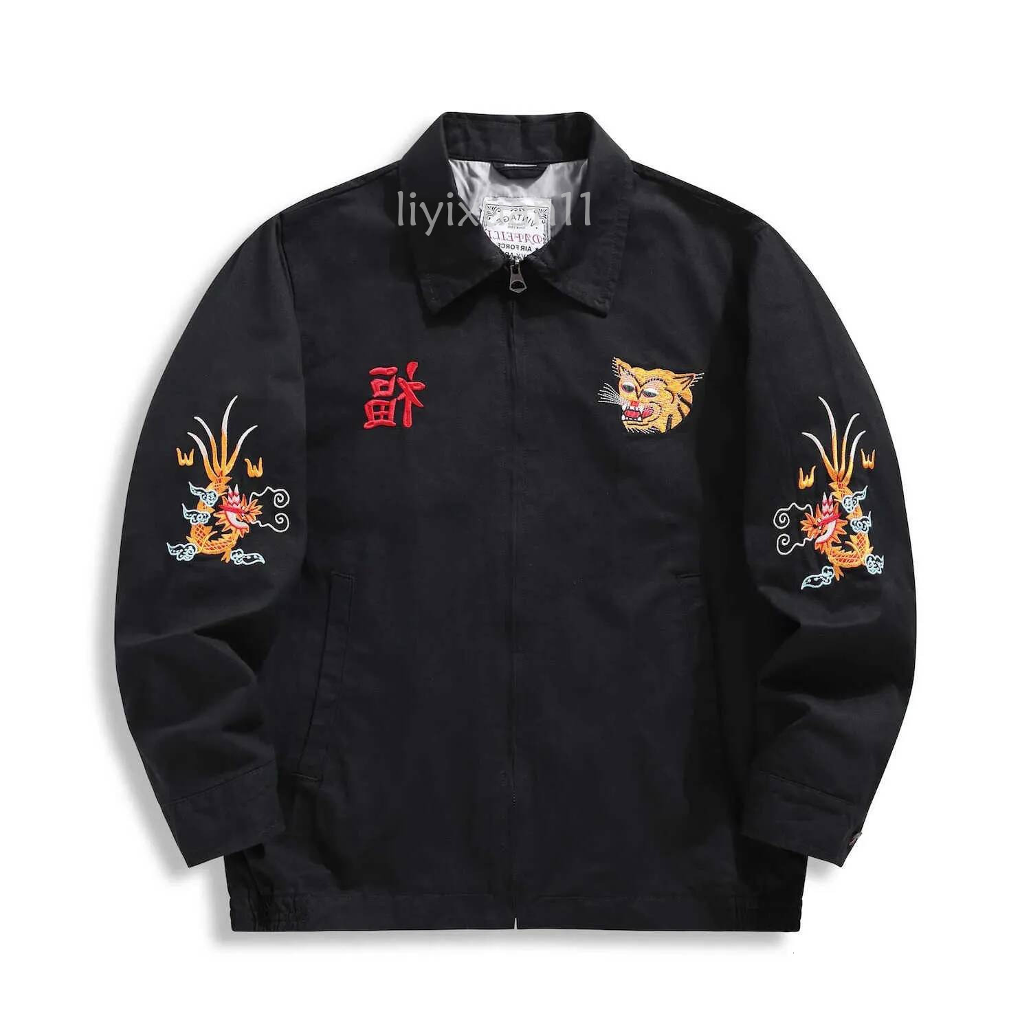 1960s Vntage Vietnam War Sukajan Tokyo Windbreaker Retro Bomber Work Tiger VIET NAM Embroidery Map Souvenir Jacket Men 2ff