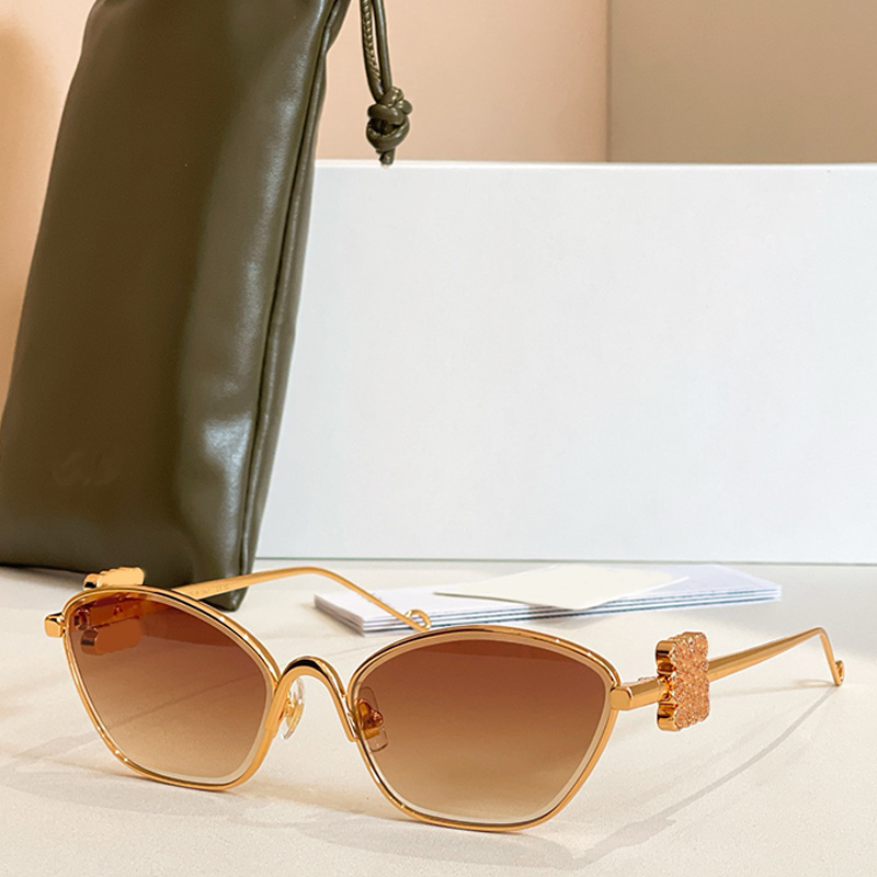 Fashion Brand designer Anagram hexagonal sunglasses Womens modern metal frame polygonal glasses Mens Womans summer outdoor leisure shopping sunglass