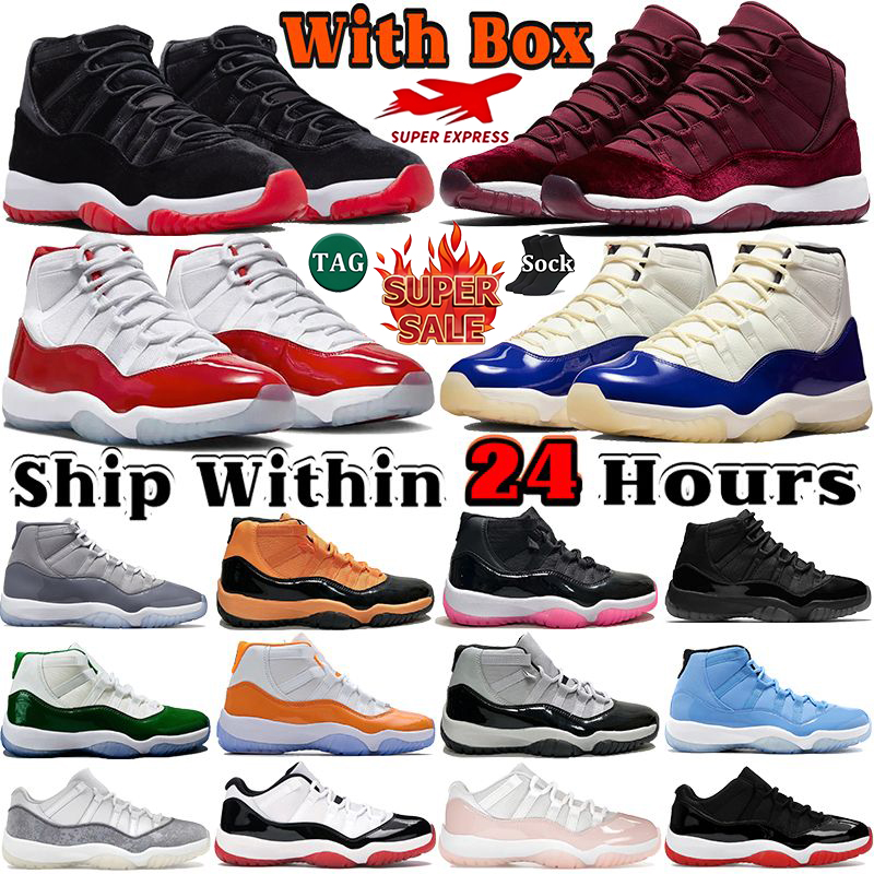 With Box OG Mens 11 11s Basketball Shoes Pearl Concord Bred Velet Rare White Navy Cherry Heiress Night Maroon cool grey For Men Women Sneakers Sport