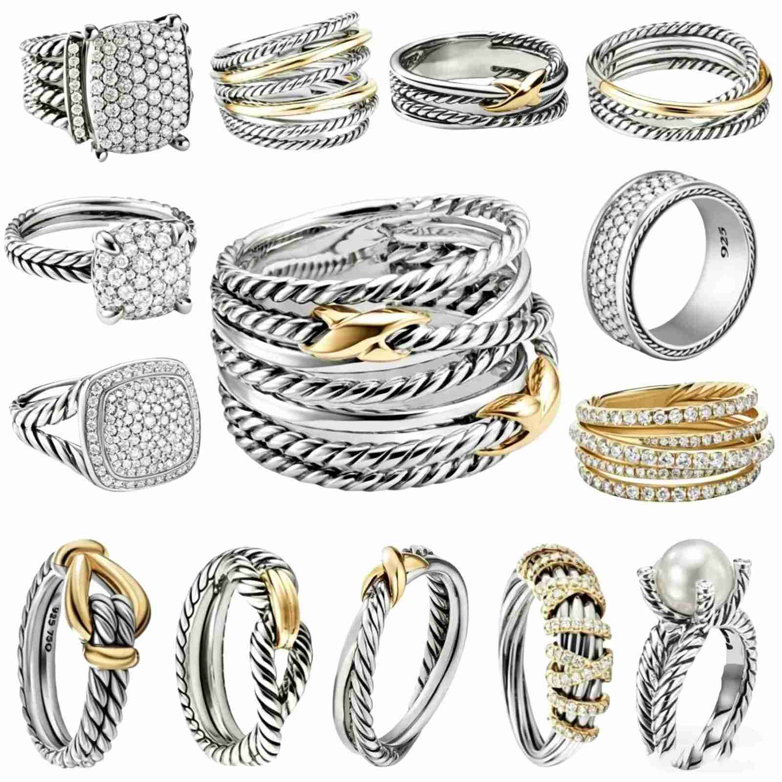 Designer Ring Twisted Cable Ring For Woman men Wedding rings engagement Collection Vintage Ethnic Loop Punk crossover luxury designer Jewelry gift B