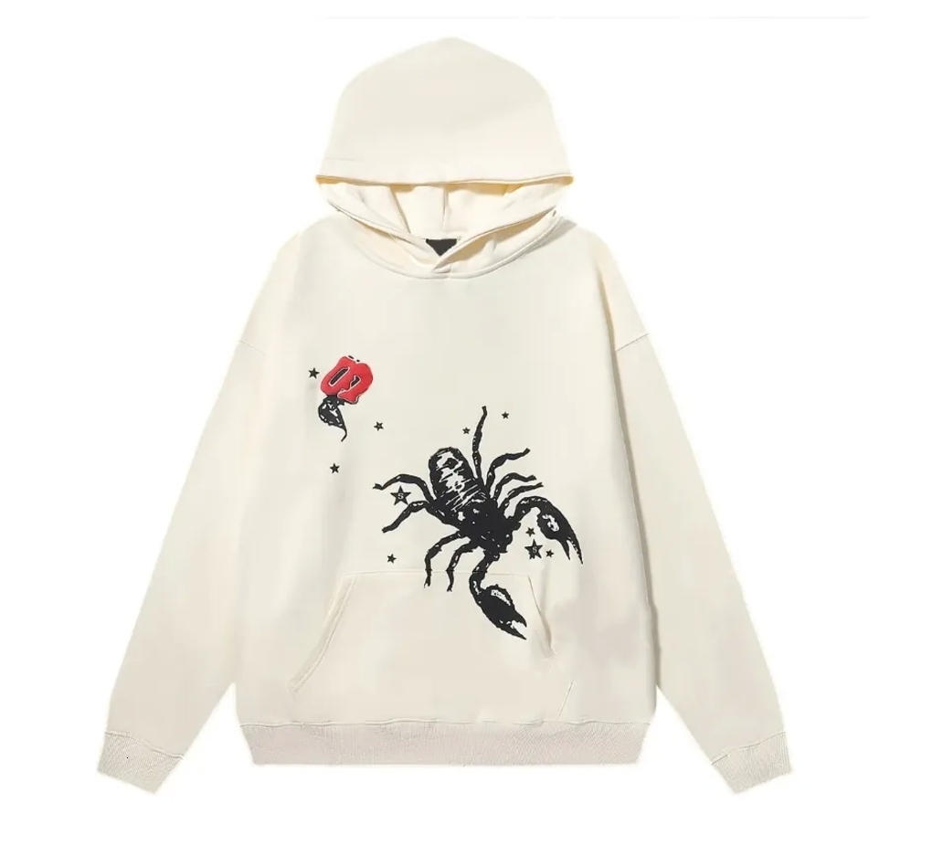 Young Thug Spider Hoodies Mens Designer Puffball Round-Neck Hooded Printed Long-Sleeved Hoodie - Lightweight, Loose-Fitting, Casual Hoodie Pullover