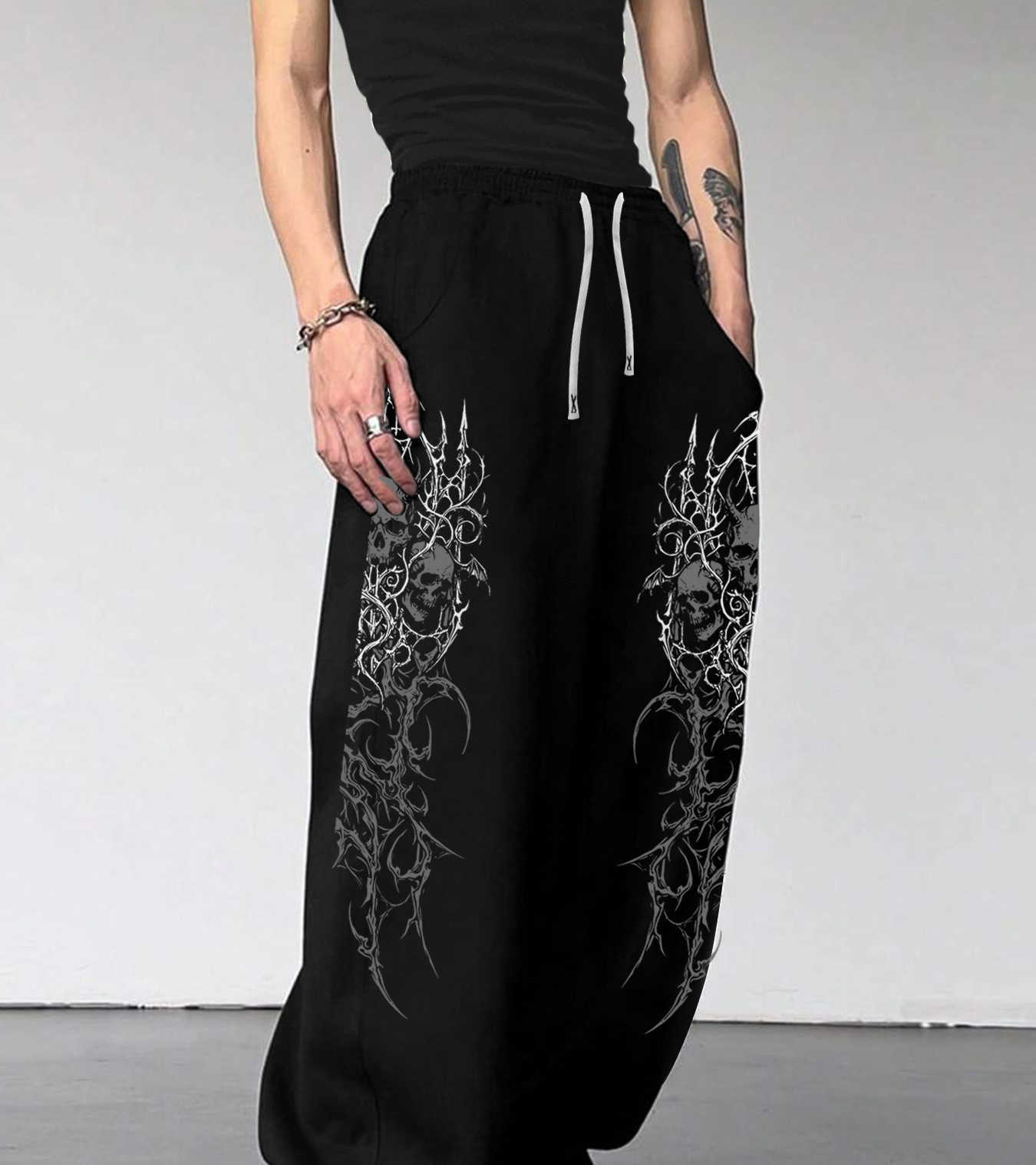 FAshion New Products in Summer of 2026 Gothic RETRO Hip-hop Sports Casual Pants Hip-hop Street Wear Loose Pants Large Size D260916