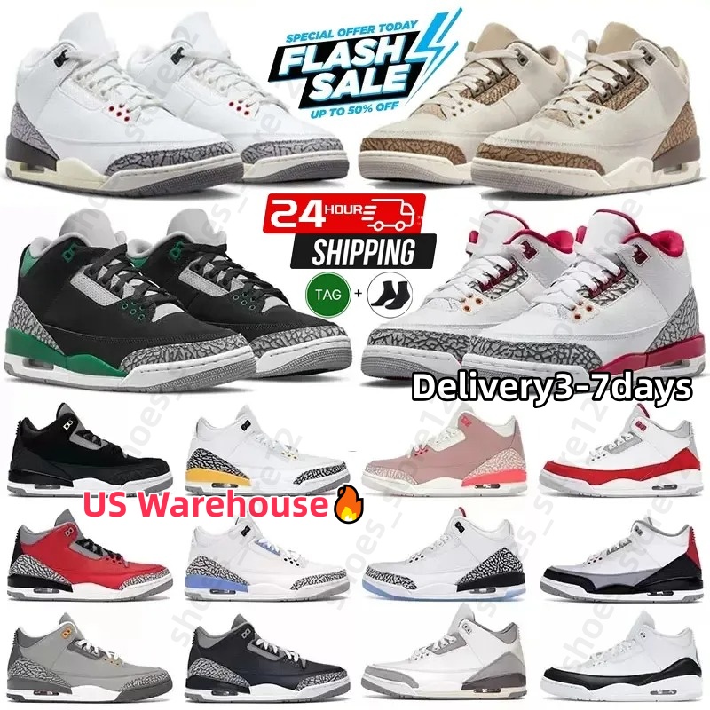 mens trainers basketball shoes sneakers 3S designer Spring Orange Thinker Midnight Navy Pure White outdoor White Cement Black Cat 5A