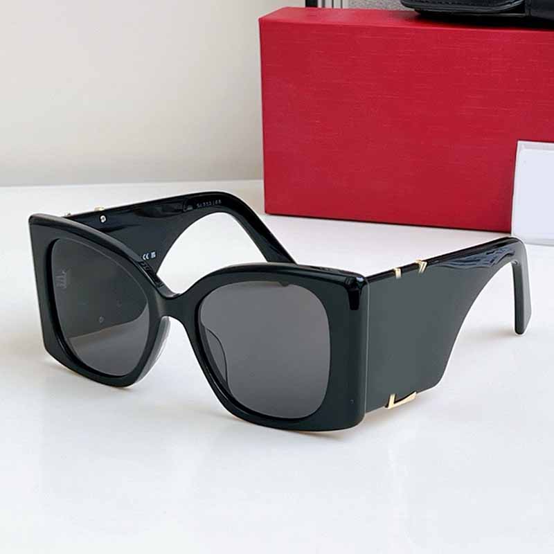 Oversized Cat-eye Frames Sunglasses For Women Designer SL M119F Acetate Frame Black Dark Grey Lens Wide Temple Gold Tone Letter Plaque UV400 Luxury