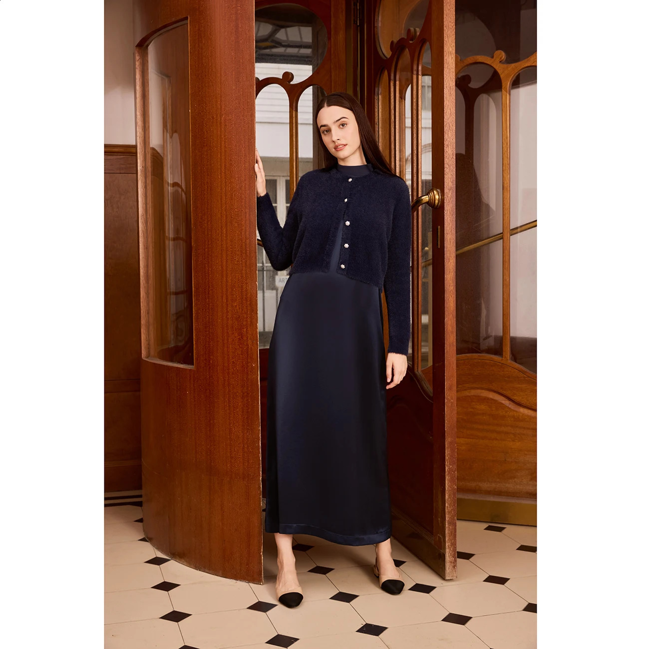 AP Women 2026 Autumn and Winter Mohair Cardigan Lady Customized Tops All-match Cardigan Knitting 260916
