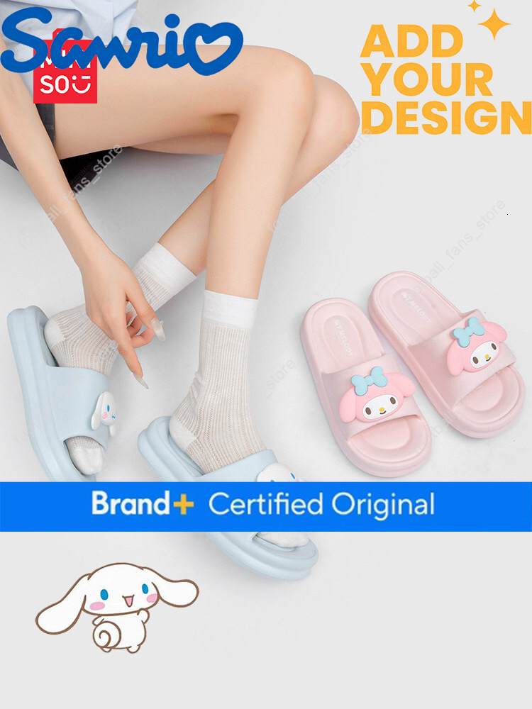 Miniso Melody Slippers Sanrio Cinnamoroll Hello Kitty Cute Home Indoor Women's Style