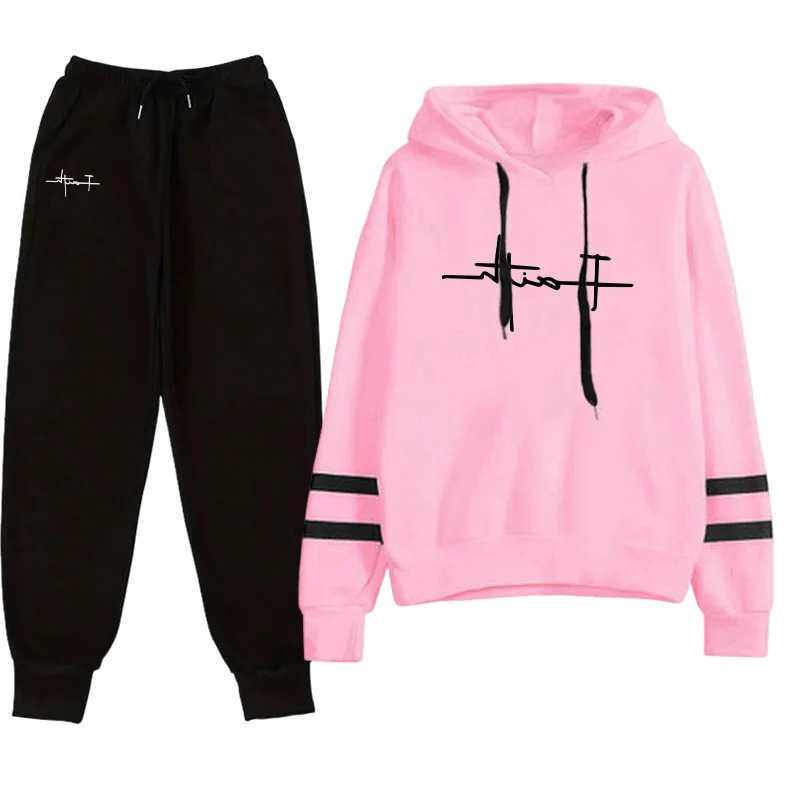 Tracksuit Women's Hoodies Comfort Casual Striped Print 2026 Spring Hot Sales Daily Outdoor Jogging Fashion Quty Two-piece Set S260916U7P5