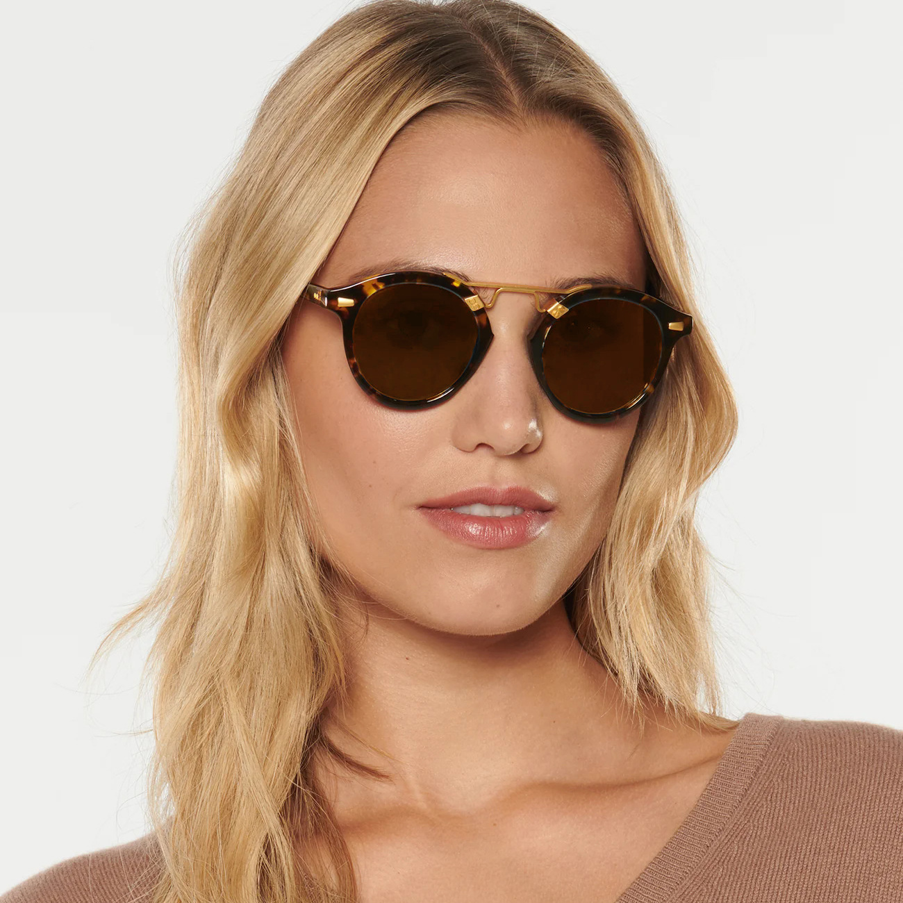 Women's European and American Fashion Style Glasses Round Frame Daily Wear Leopard Print Color Sunglasses