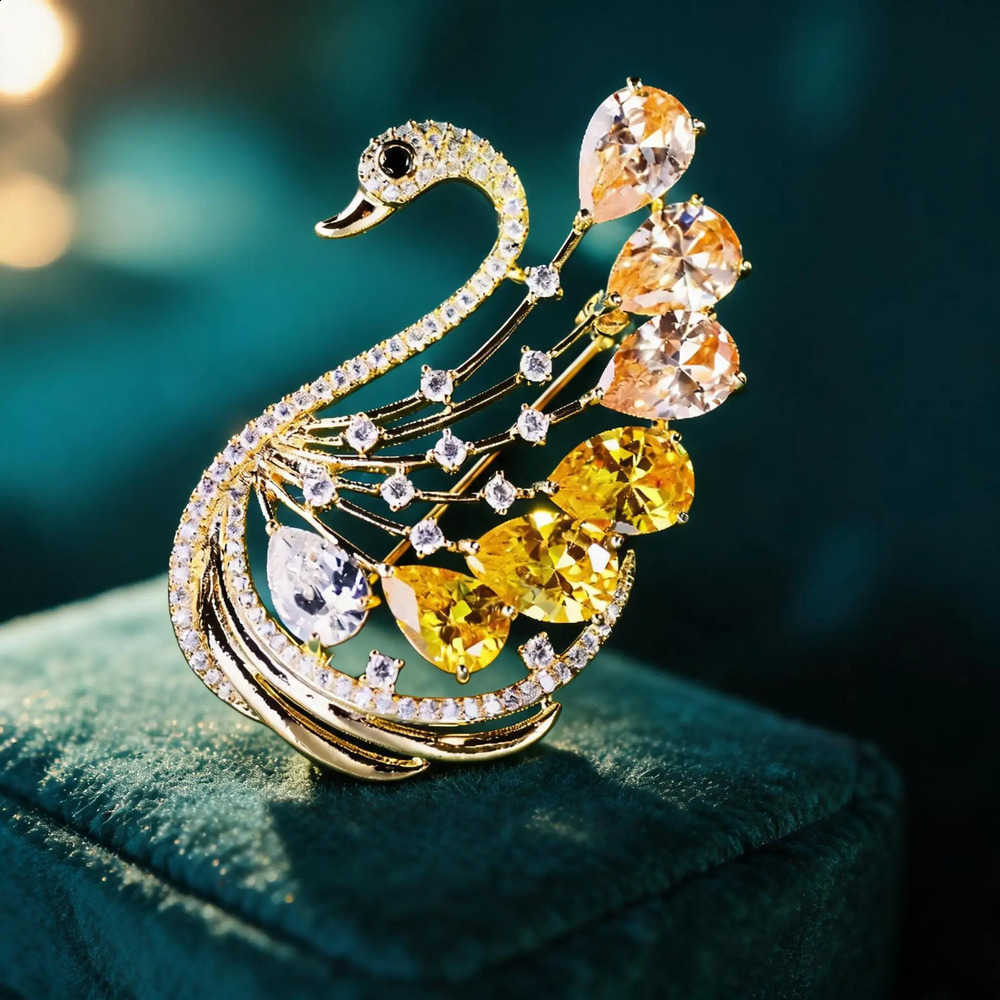 elegant new Korean version swan brooch simple and fashionable swan clothing accessories brooch jacket sweater accessories J260915