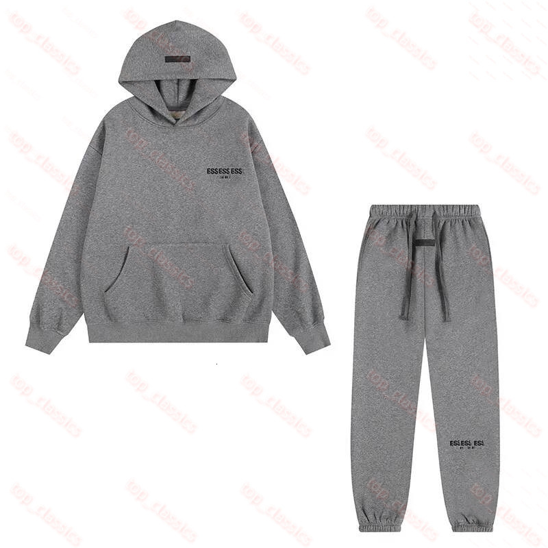 Essientails Hoodie Designer Hoodie Mens Flocked Letter 1977 Cotton Breathable Fashionable Hoodie Tapered Joggers Set Essiantial Streetwear Sweat 5ab
