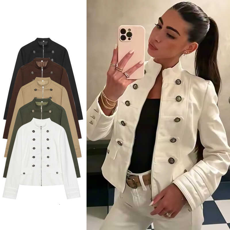 Jackets New Women's 2026 New Fashion Retro Napoleon Style Slim Autumn Warm Jackets Women's Chic Street Travel Holiday CoatsT260916